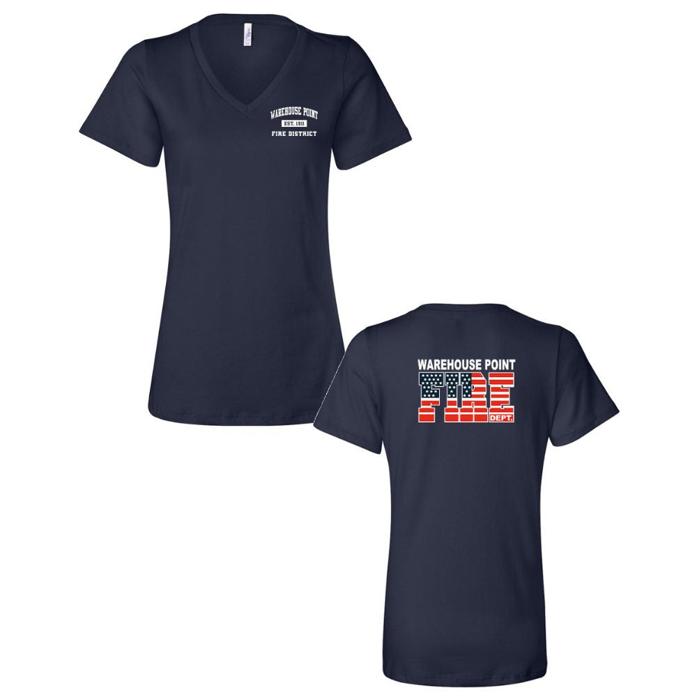 WHPFD "EST/Flag" Relaxed V-Neck Tee