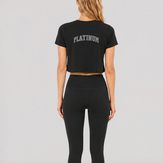Platinum "Meet Me at the Studio" Flowy Cropped Tee