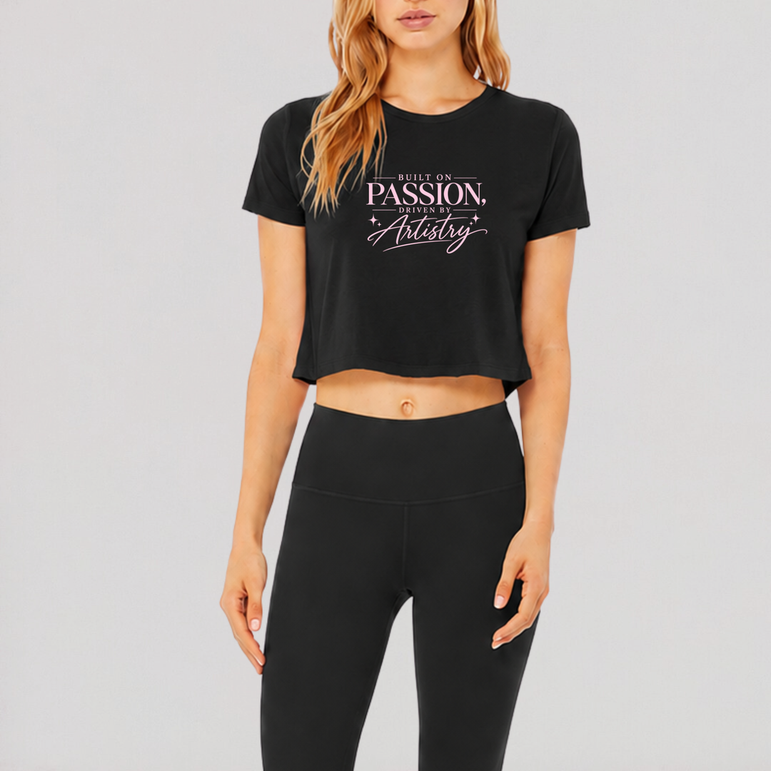 Pure "Passion & Artistry" Flowy Cropped Tee