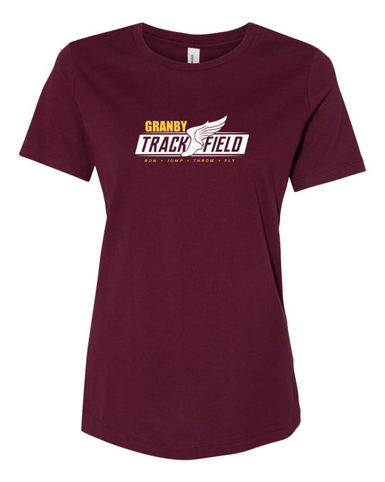 Granby High T&F Ladies Relaxed Jersey Tee - 6400 (color options available)