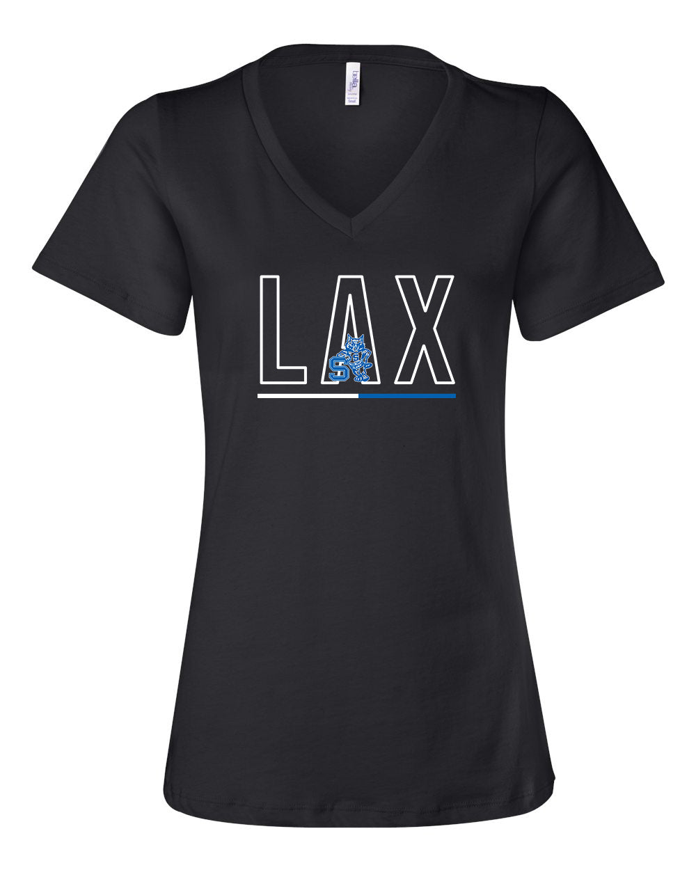 Suffield High Lacrosse - V-Neck T-shirt "LAX" - 6405 (color options available)