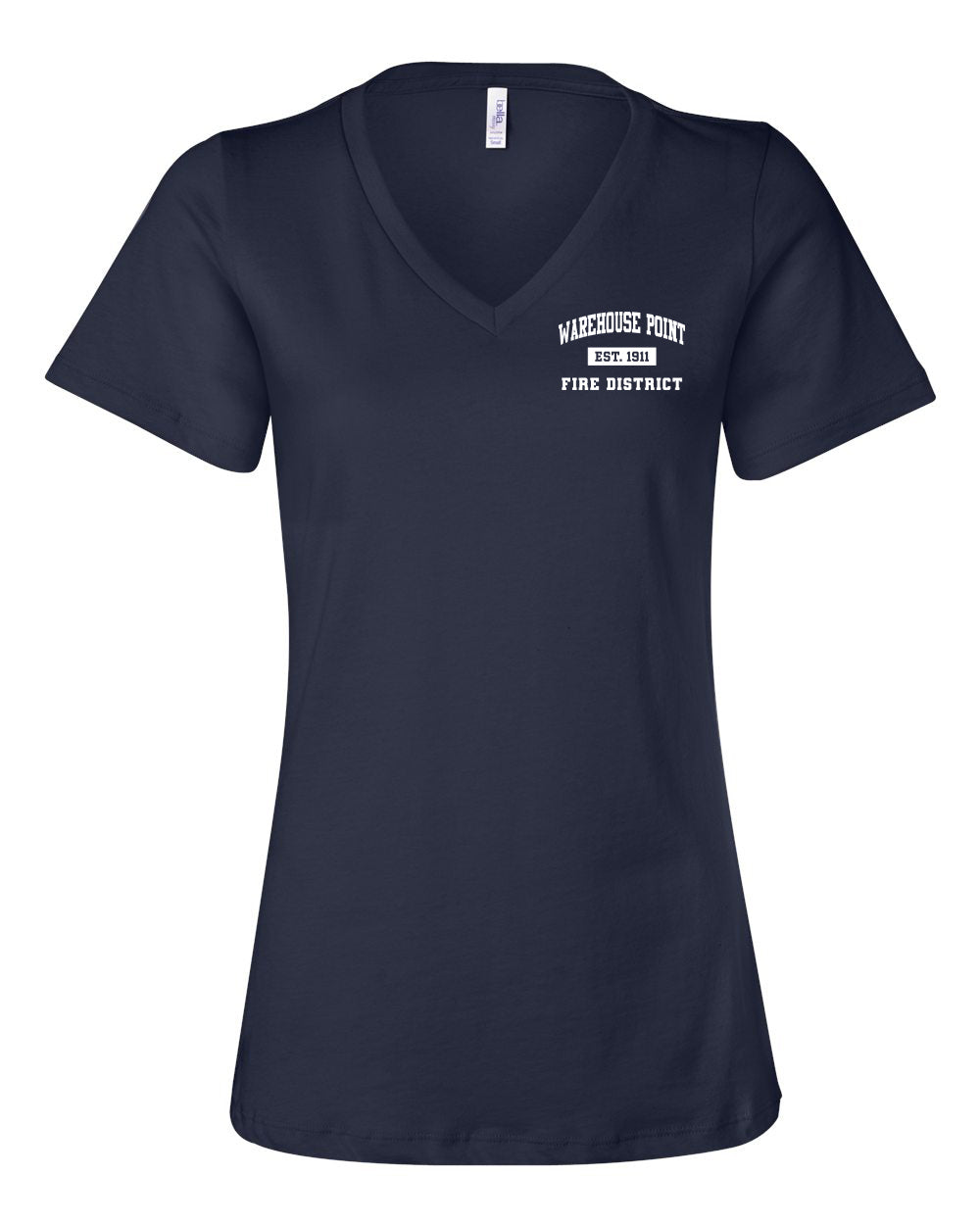 WHPFD Ladies Relaxed Jersey V-Neck Tee "EST Corner" - 6405 Navy