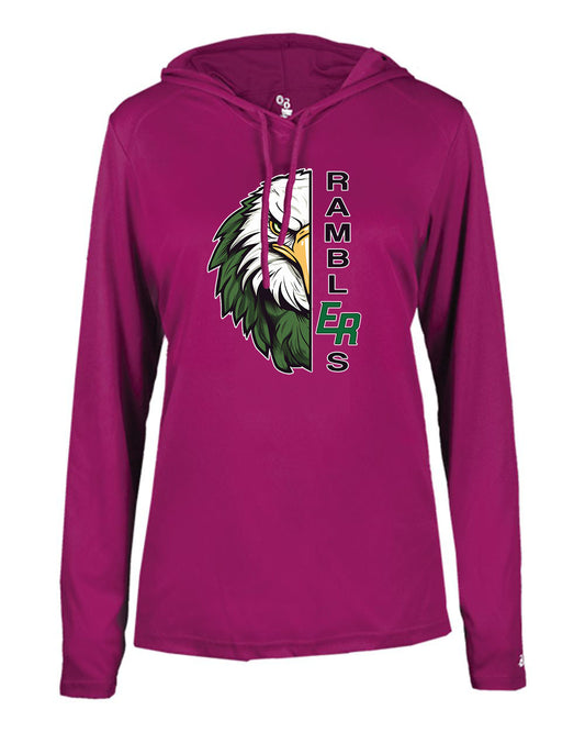 Ramblers Women’s B-Core Long Sleeve Hoodie T-Shirt "Eagle" - 4165 (color options available)