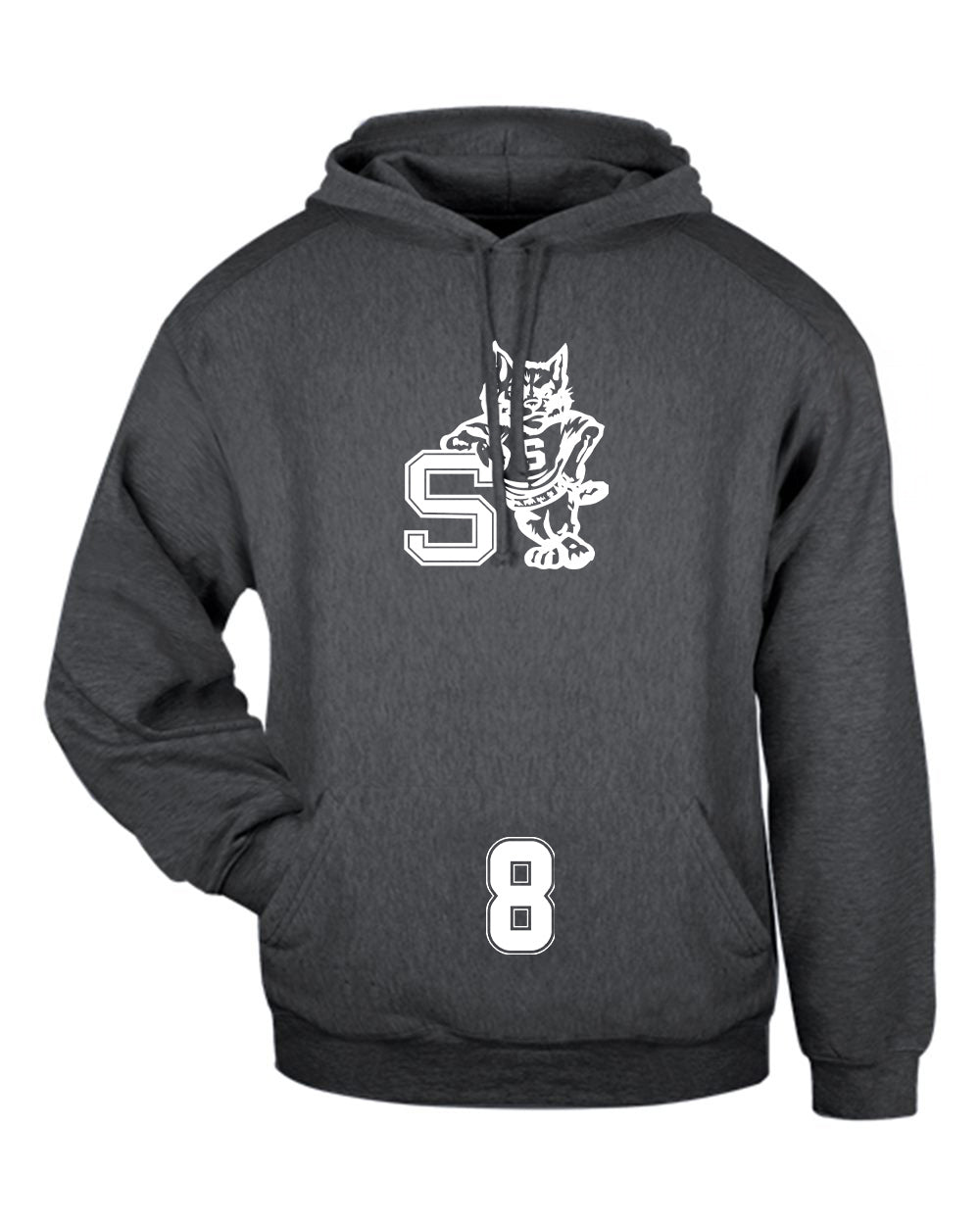 SHL Player Package Badger Hoodie "Cat Lean w/ Custom Number" - 1254 Charcoal