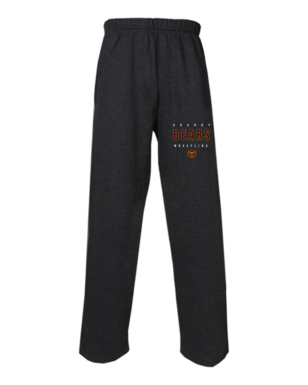 Granby High Wrestling Open Bottom Sweat Pants - 1277 (color options available)