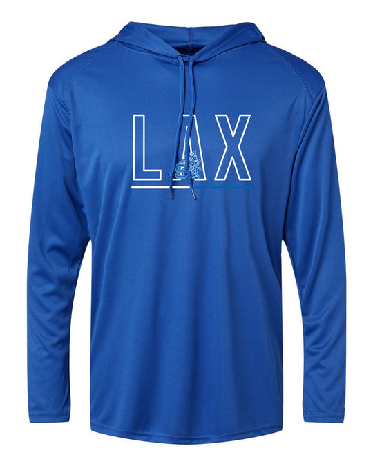 Suffield High Lacrosse - Adult B-Core LS Hooded T-shirt "LAX" - 4105 (color options available)