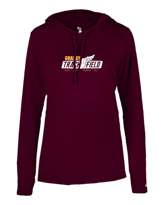 Granby High T&F Ladies Badger T-shirt Hoodie - 4165 (color options available)