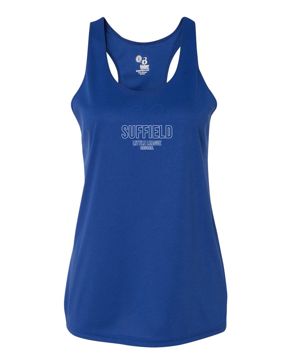 Suffield LL Ladies Badger Racerback Tank "Big Paw Baseball" - 4166 (color options available)