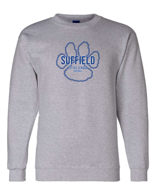 Suffield LL Adult Champion Crew Neck "Big Paw Baseball" - S600 (color options available)