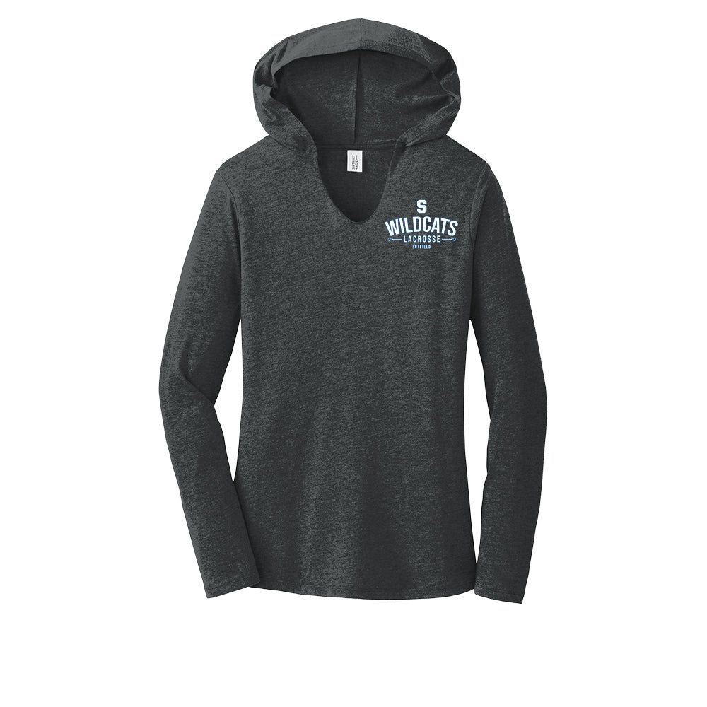 Suffield High Lacrosse - Ladies LS Hoodie T-shirt "Classic" - DM139L (color options available)
