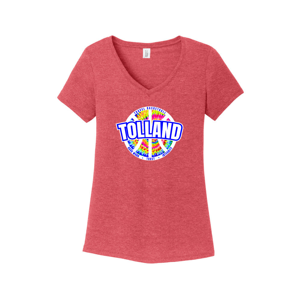 Tolland TB Ladies V-neck Tee "Tye Dye" - DM1350L (color options available)