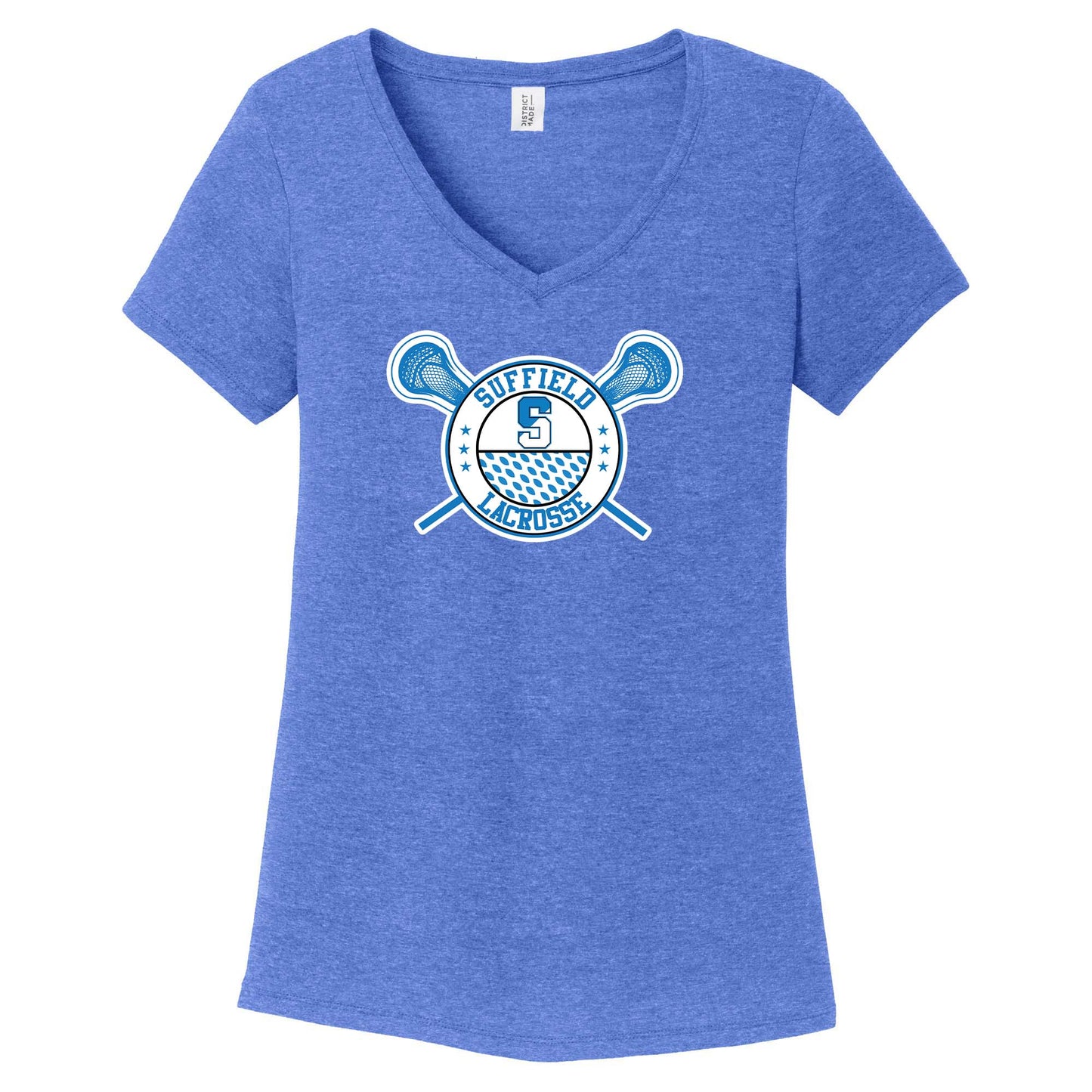 Suffield Youth Lacrosse - Ladies V-Neck Tee "Circle" - DM1350L (color options available)