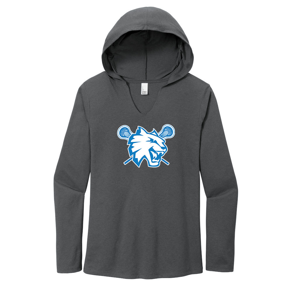 Suffield Youth Lacrosse - Ladies LS T-Shirt Hoodie "Cat" - DM139L (color options available)