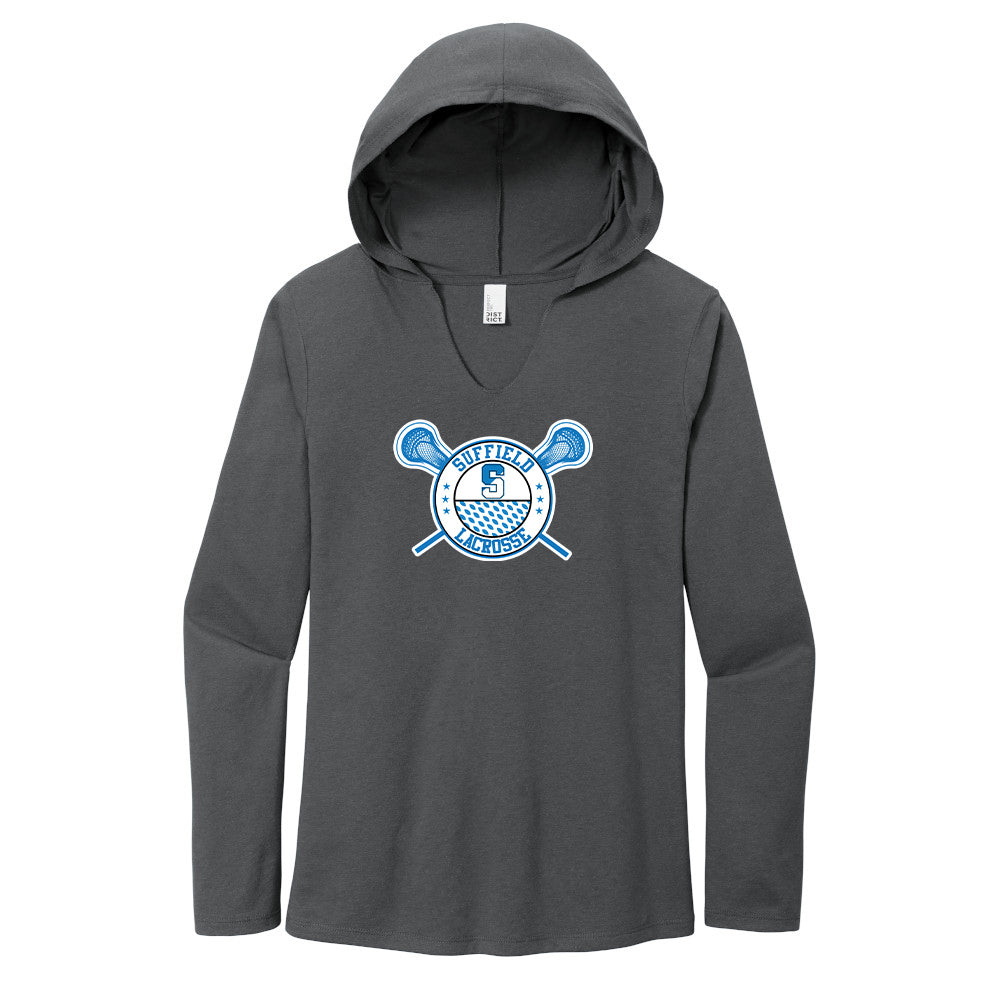 Suffield Youth Lacrosse - Ladies LS T-Shirt Hoodie "Circle" - DM139L (color options available)