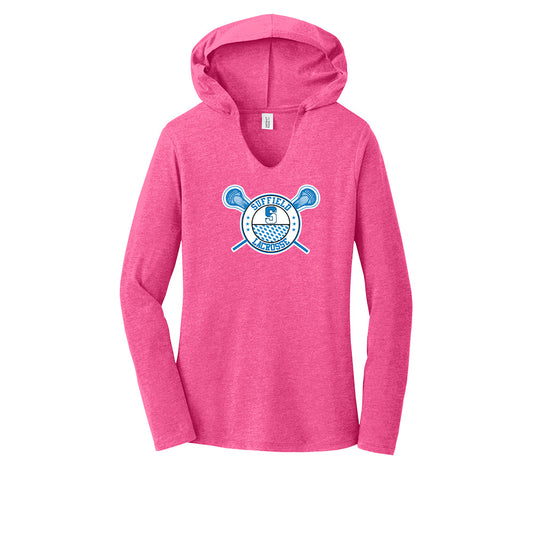 Suffield Youth Lacrosse - Ladies LS T-Shirt Hoodie "Circle" - DM139L (color options available)