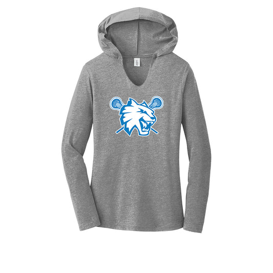 Suffield Youth Lacrosse - Ladies LS T-Shirt Hoodie "Cat" - DM139L (color options available)