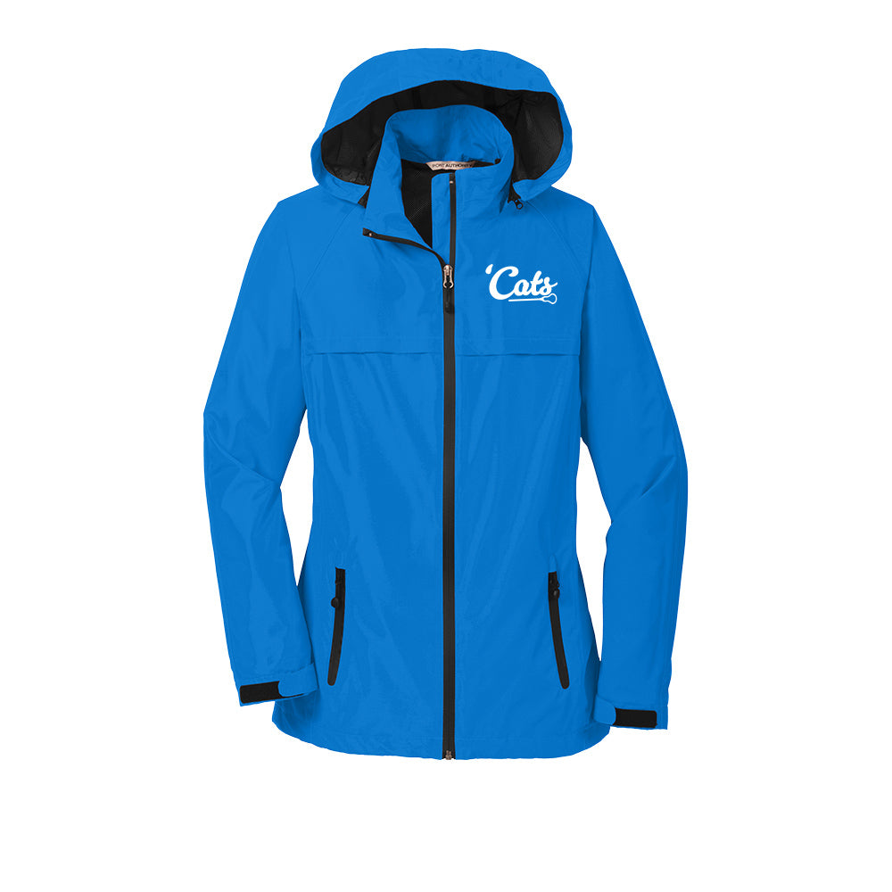 Suffield High Lacrosse - Ladies Port Authority Raincoat "Cats/Stick Corner" - L333 (color options available)
