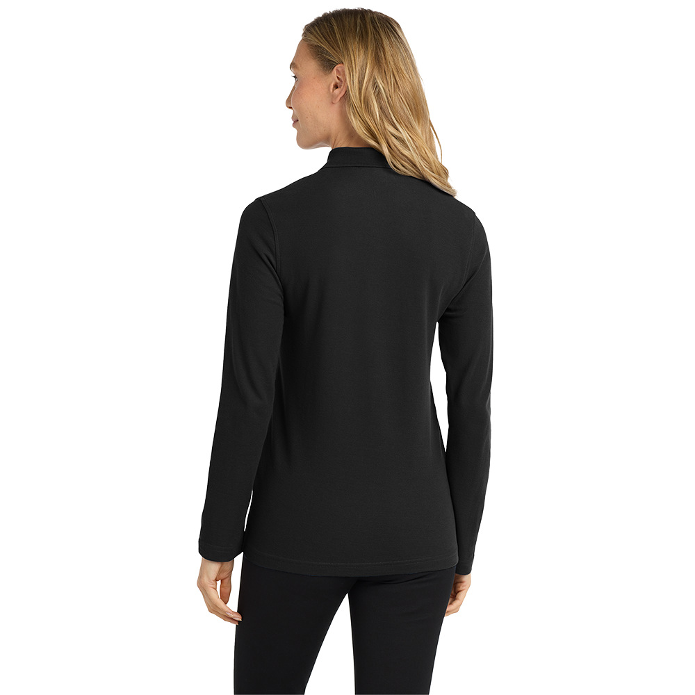 West Side Oil Ladies Silk Touch Long Sleeve Polo (Embroidered)