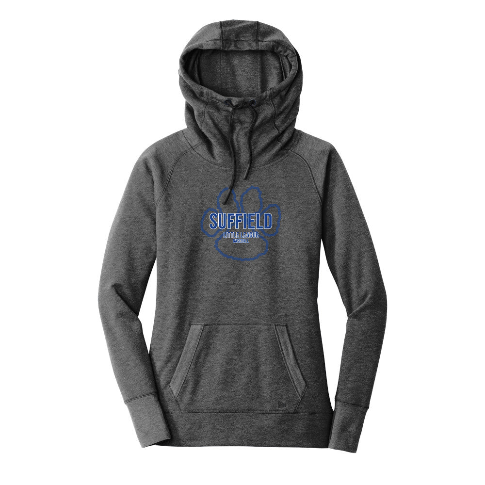 Suffield LL Ladies New Era Tri-Blend Hoodie "Big Paw Baseball" - LNEA510 (color options available)