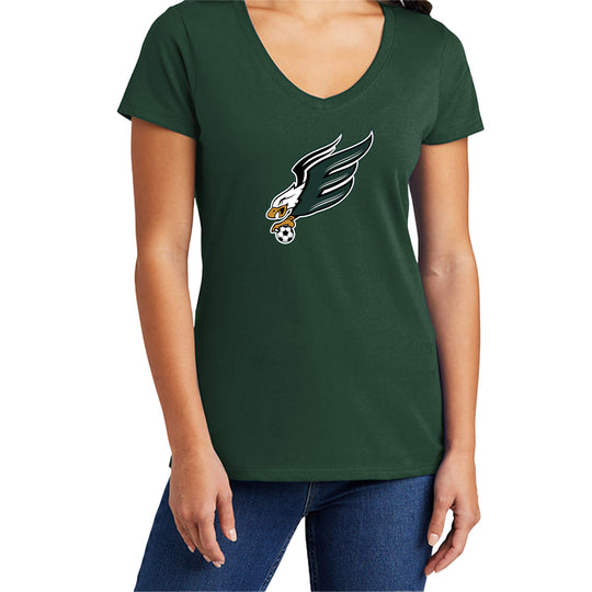 Enfield High Soccer "Eagle B" Ladies  V-Neck Tee