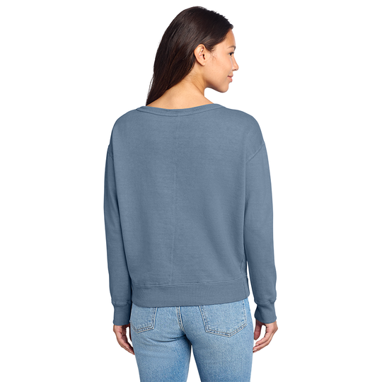 West Side Oil Ladies Beach Wash® Garment-Dyed V-Neck Sweatshirt