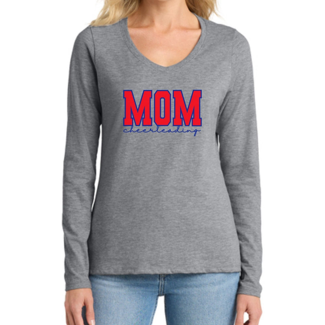Lincroft Mom Cheerleading Long Sleeve V-Neck Tee