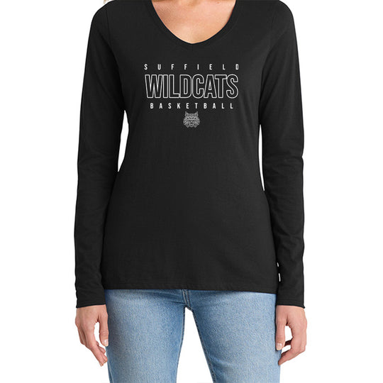 Suffield Travel Ladies LS V-Neck Tee