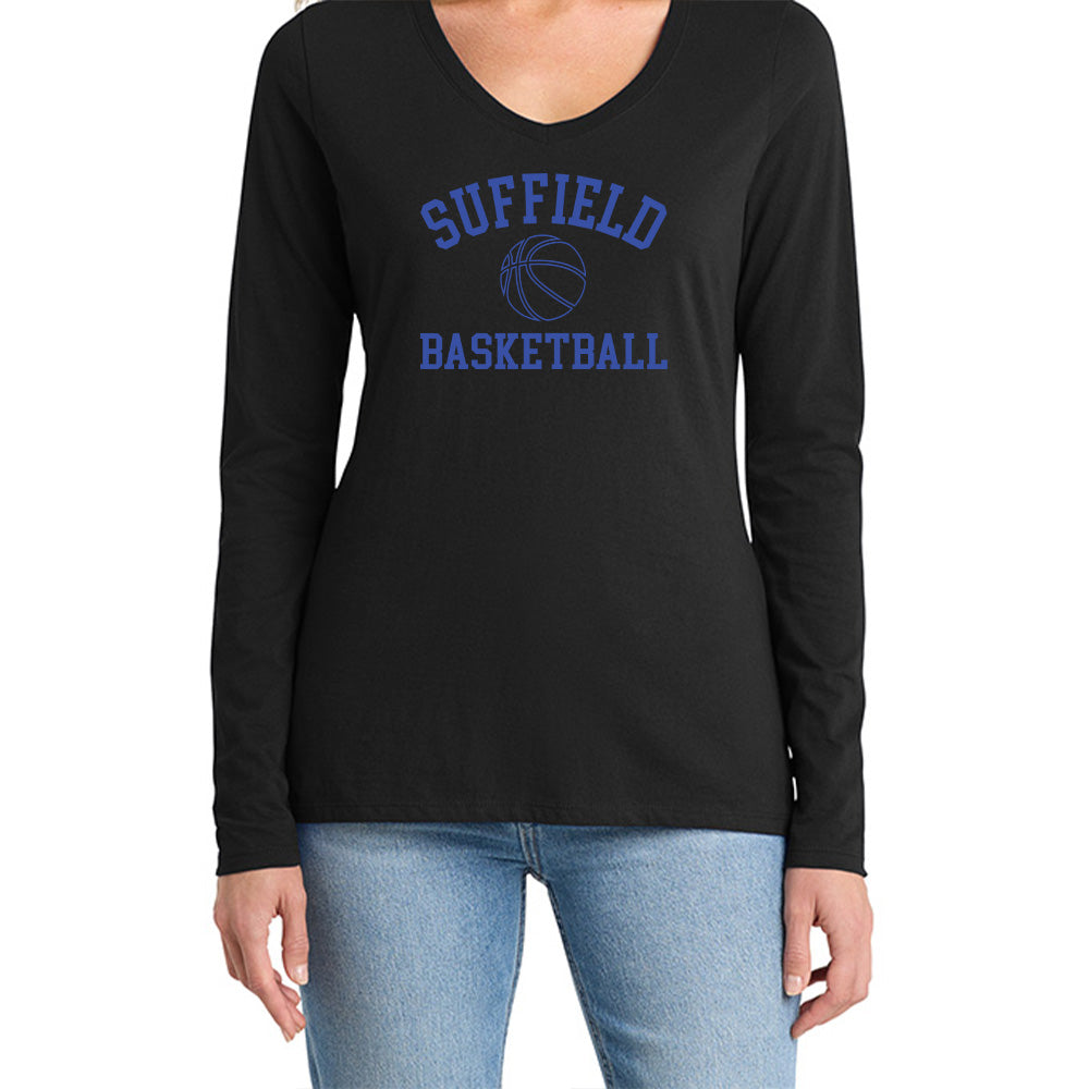Suffield Travel "SB" Ladies LS V-Neck Tee