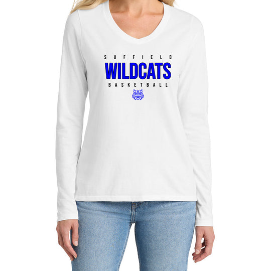 Suffield Travel Ladies LS V-Neck Tee