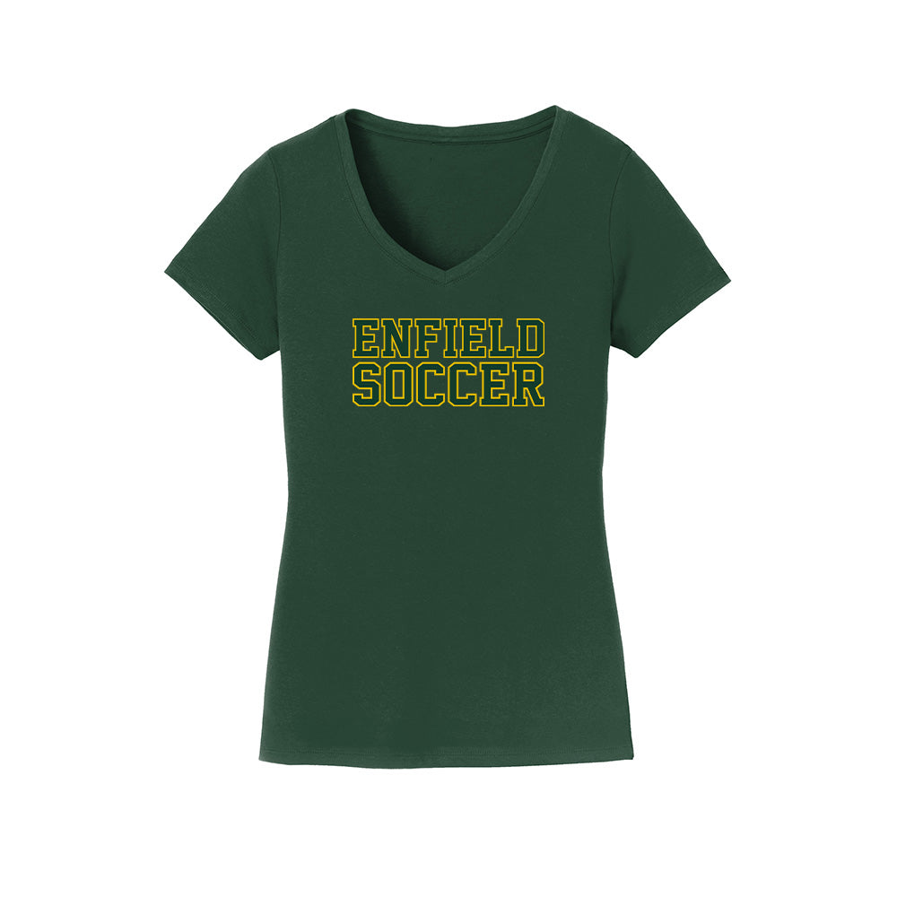 Enfield High Soccer Ladies  V-Neck Tee