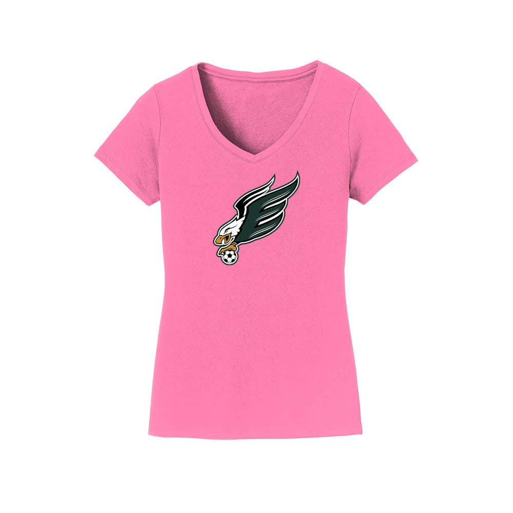 Enfield High Soccer "Eagle B" Ladies  V-Neck Tee