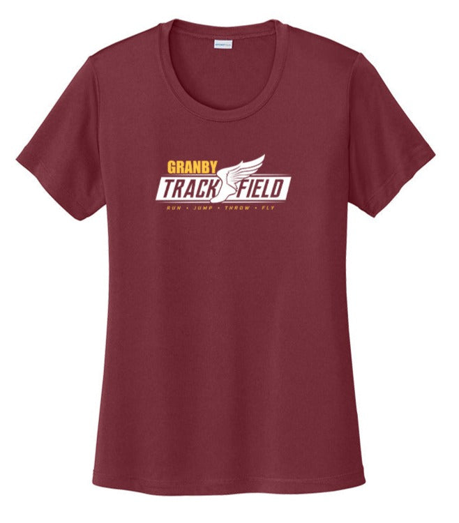 Granby High T&F Ladies Posi-Charge Tech Tee - LST350 (color options available)