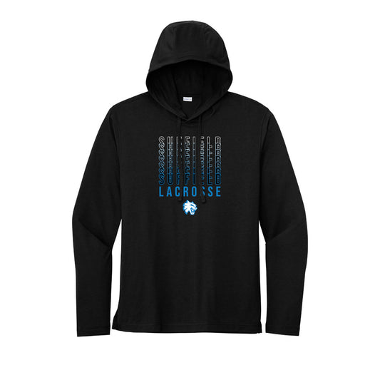 Suffield Youth Lacrosse - Adult LS T-shirt Hoodie "Echo" BLACK - ST406