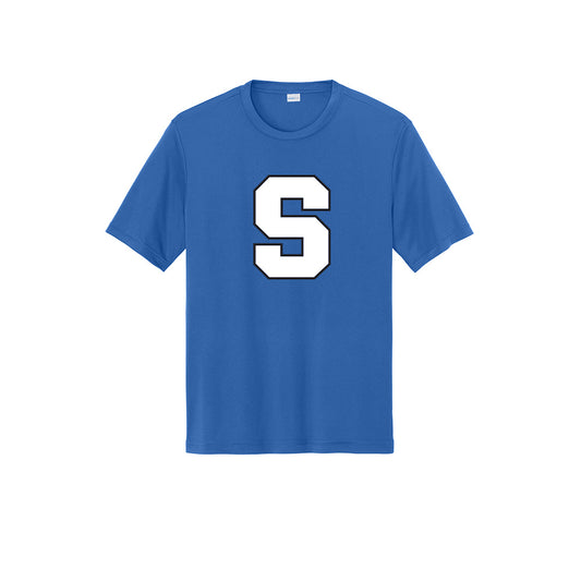 Suffield High Boys LAX Practice Tee "S Front - Aretē Back"- ST350 (color options available)