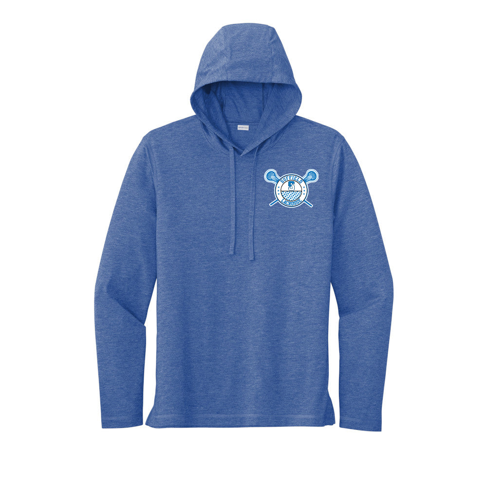 Suffield Youth Lacrosse - Adult LS T-shirt Hoodie "Circle Corner" - ST406 (color options available)