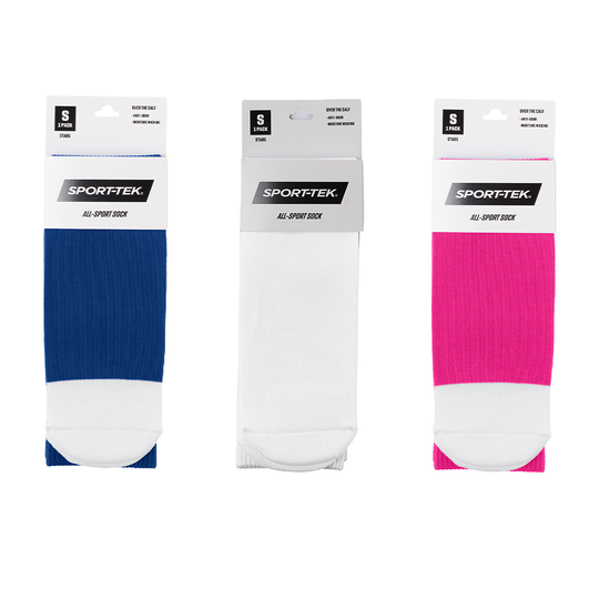 3 Pack Multi-Color Sport-Tek® All Sport OTC Socks (Socks come Blank)