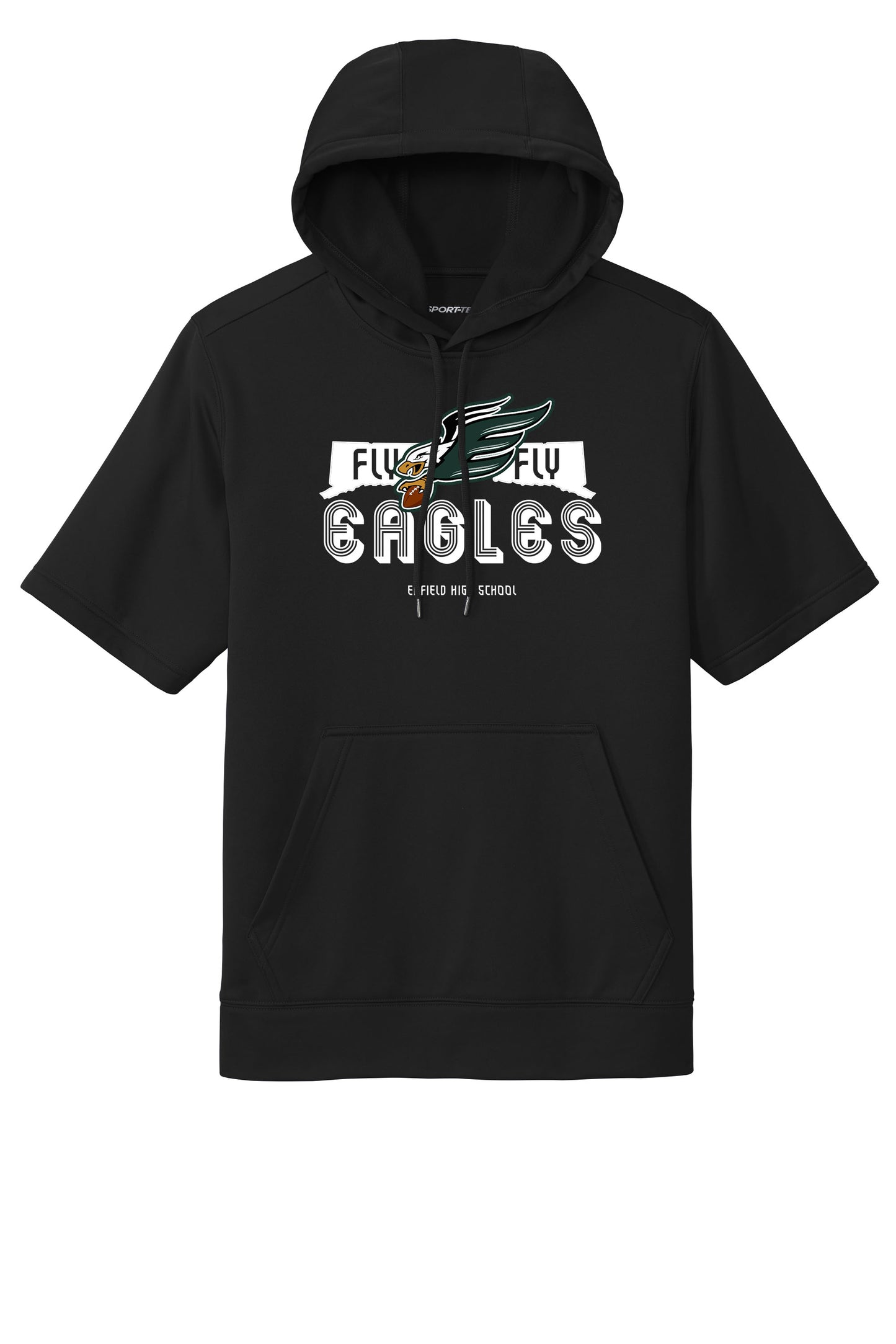 Enfield Eagles Football Adult Wicking Short Sleeve Fleece Hoodie "Fly" - ST251 (color options available)