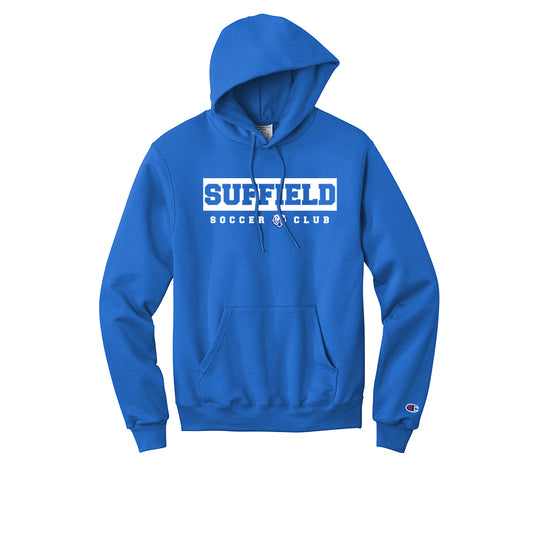 Suffield Soccer Club Adult Champion Hoodie "Rectangle" Blue - S700 (color options available)