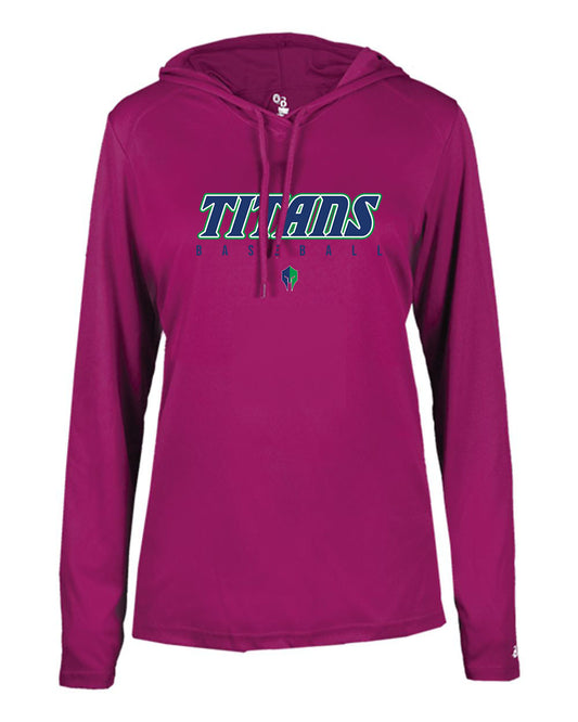 Titans Women's Lightweight T-Shirt Hoodie "Titans Baseball" - 4165 (color options available)