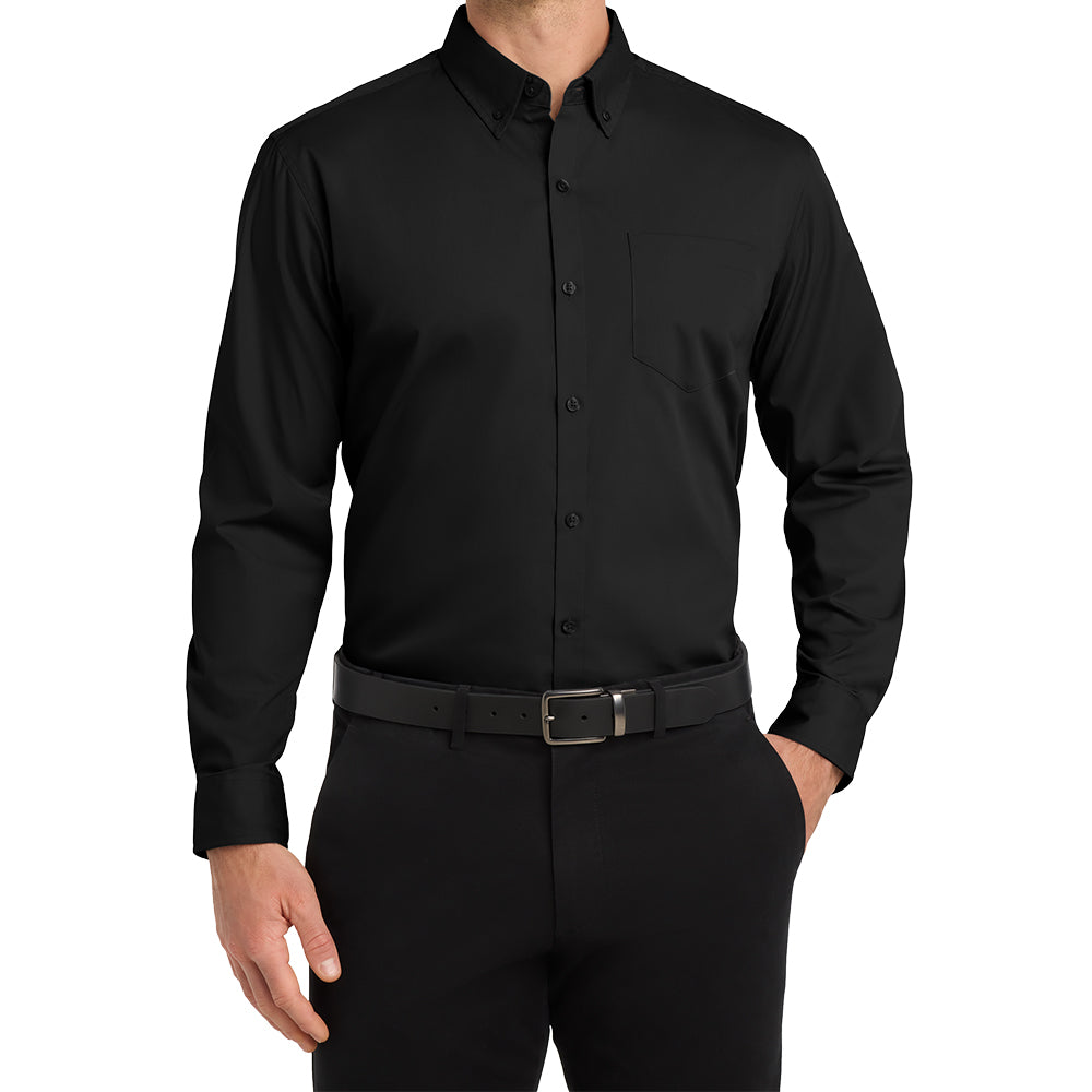 Port Authority® Tall Long Sleeve Carefree Poplin Shirt *Tall* (Embroidered)