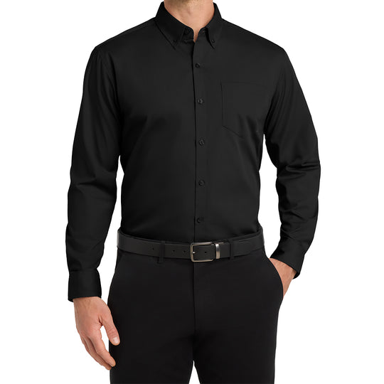 Port Authority® Tall Long Sleeve Carefree Poplin Shirt *Tall* (Embroidered)
