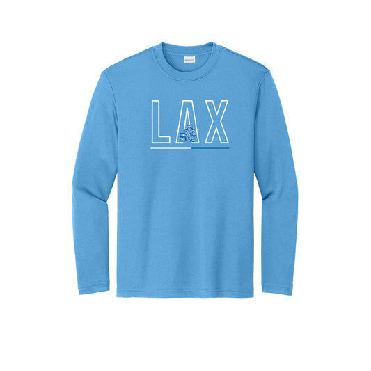 Suffield High Lacrosse - Youth LS Tech Tee "LAX" - YST350LS (color options available)