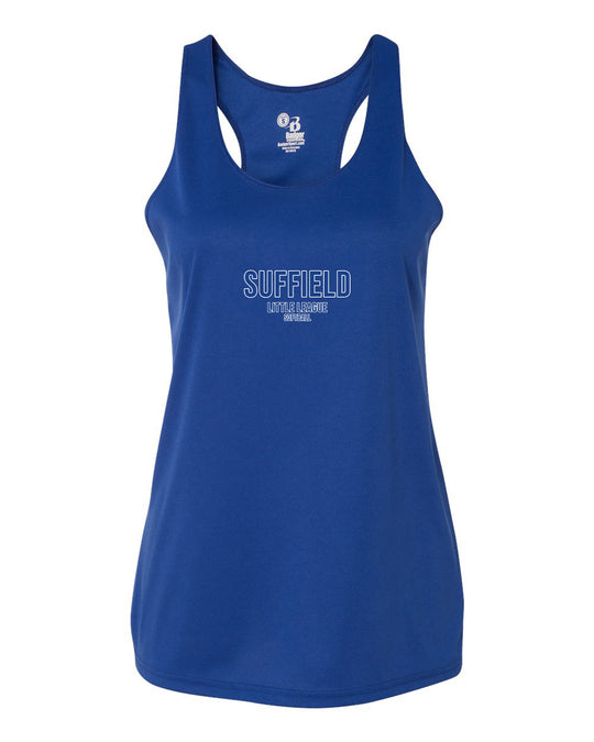 Suffield LL Ladies Badger Racerback Tank "Big Paw Softball" - 4166 (color options available)