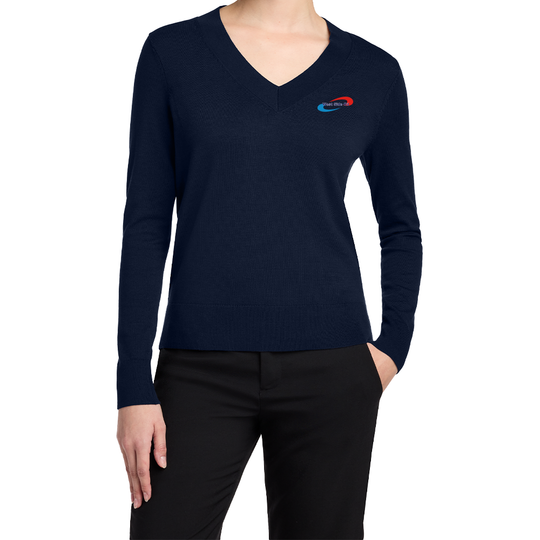 West Side Oil Brooks Brothers® Ladies Cotton Stretch V-Neck Sweater(Embroidered)