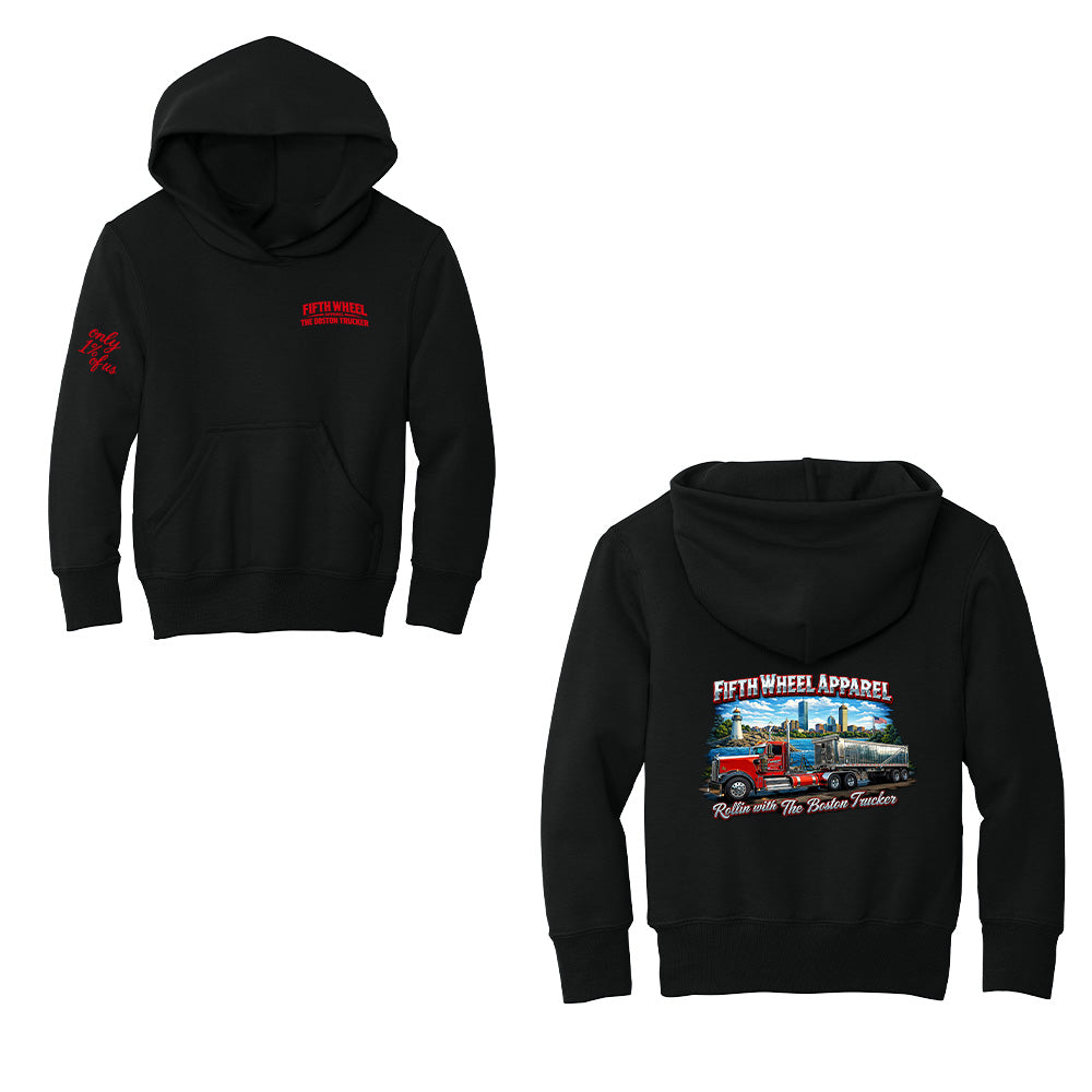 Youth "Rollin with The Boston Trucker" Fleece Hoodie