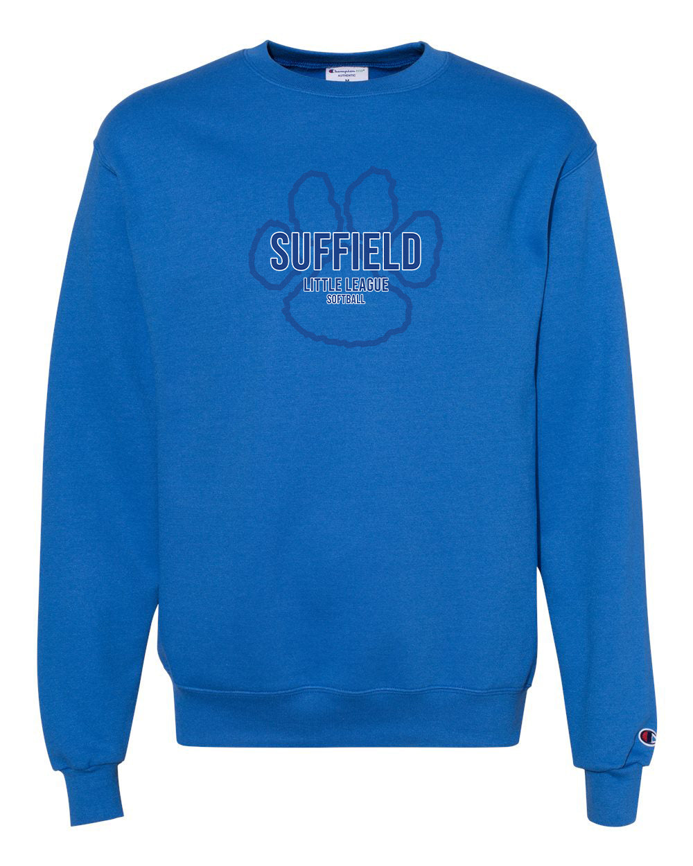 Suffield LL Adult Champion Crew Neck "Big Paw Softball" - S600 (color options available)