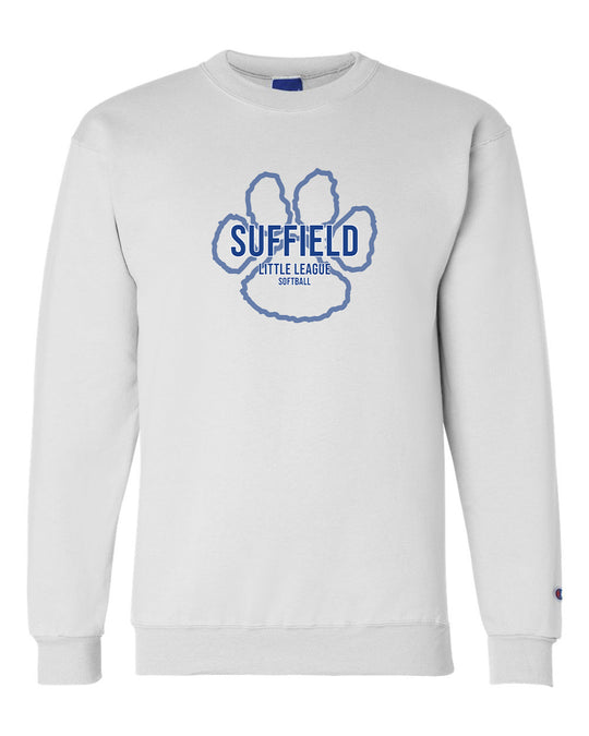 Suffield LL Adult Champion Crew Neck "Big Paw Softball" - S600 (color options available)