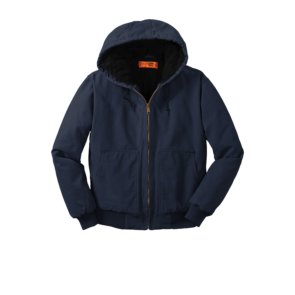 West Side Oil Washed Duck Cloth Insulated Hooded Work Jacket (Embroidered)