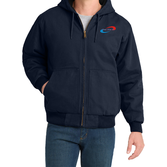 West Side Oil Washed Duck Cloth Insulated Hooded Work Jacket (Embroidered)