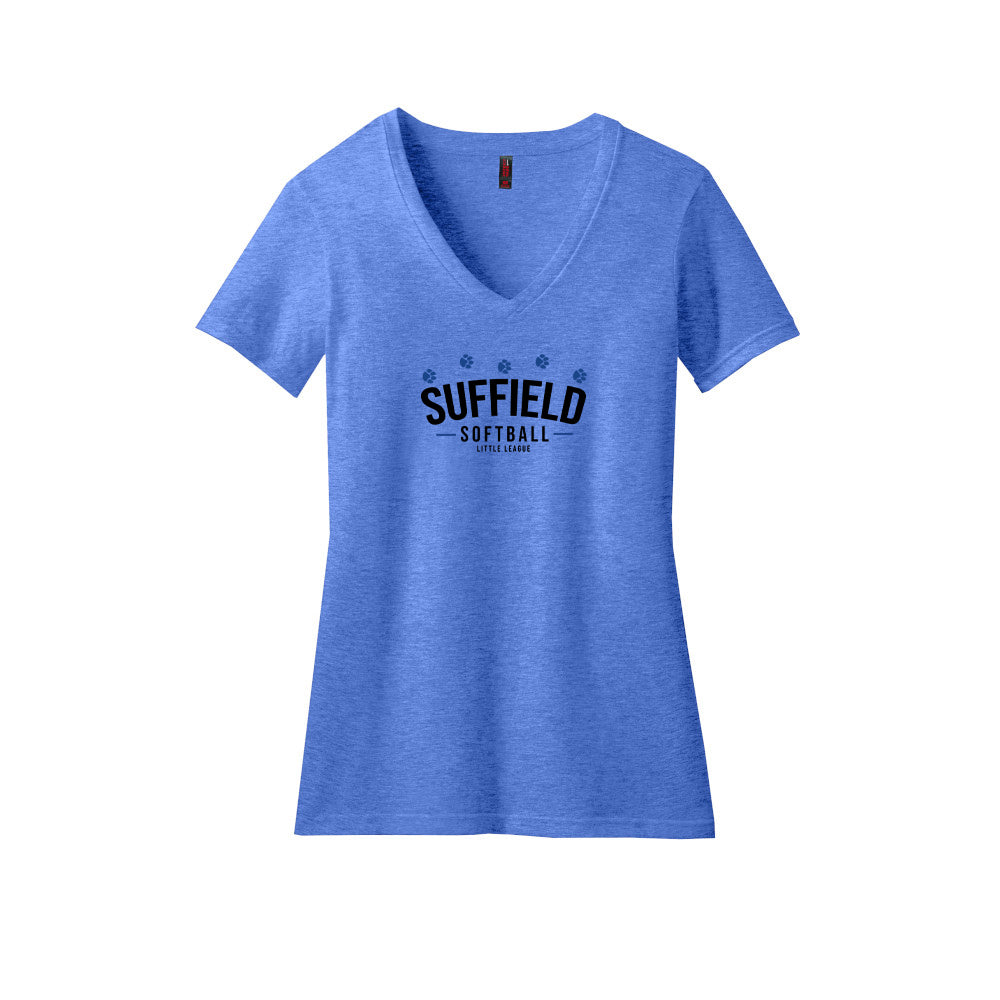 Suffield LL Ladies CVC V-Neck Tee "Classic Softball" - DM1190L (color options available)